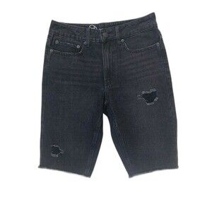 Original Use Size 28 Womens Shorts Black Distress Skinny Mid Rise Long